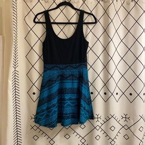 Teal & black sundress.